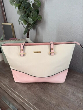 Elim & Paul two toned pink and cream handbag